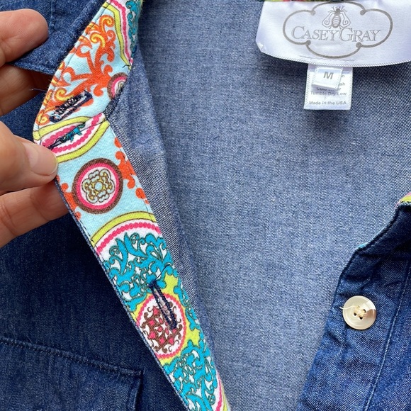 CASEY GRAY denim dress, size medium. 3/4 sleeves can be rolled up. 😍 - Picture 13 of 16